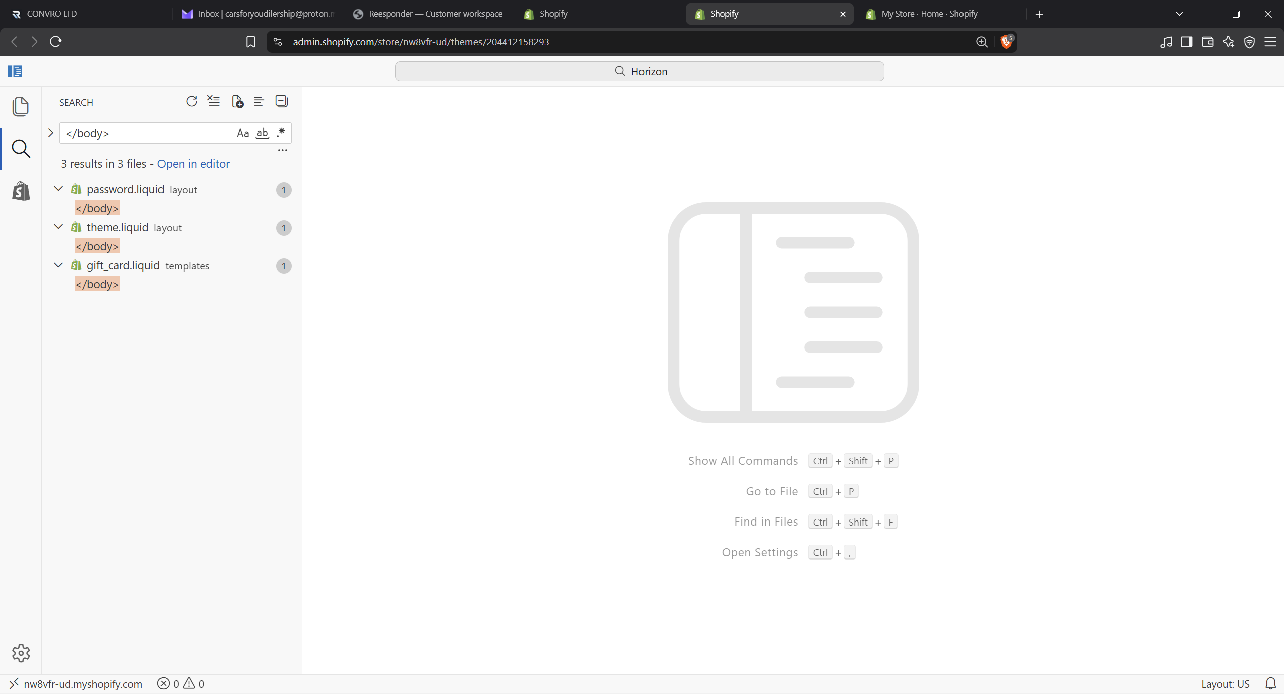 Open layout/theme.liquid. If you use search, choose the result under theme.liquid.